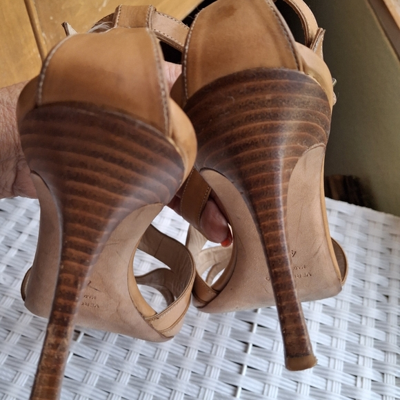 Manolo Blahnik Brown Leather Multistrap Slingback Shoes Italy Women Size 40.5 IT - Picture 11 of 14